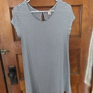 White and black striped t-shirt dress